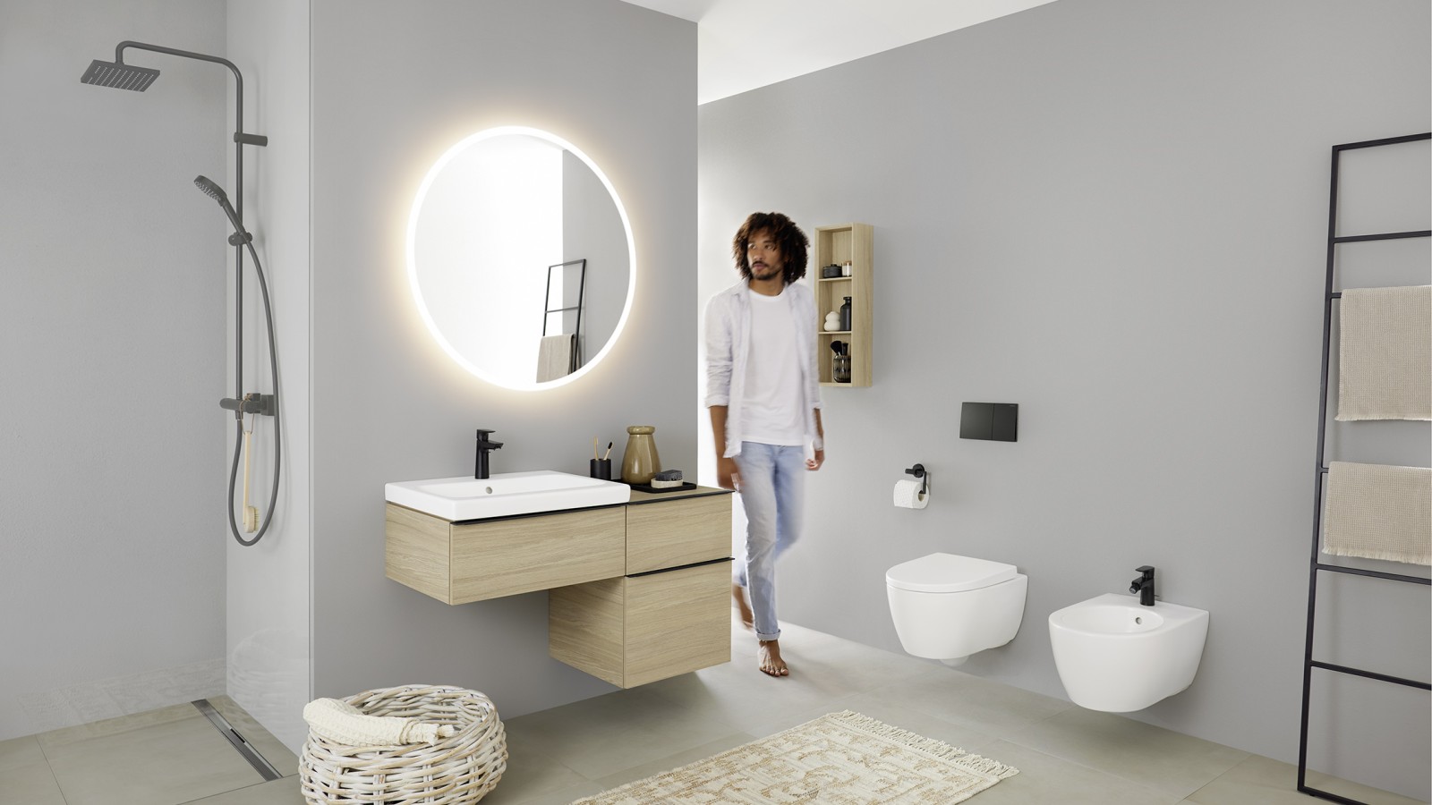 Plānojot sanitāro telpu, jāņem vērā pārvietošanās un cirkulācijas zonas Plānojot sanitāro telpu, jāņem vērā pārvietošanās un cirkulācijas zonas