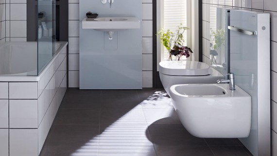 Geberit Monolith sanitārie moduļi izlietnei un tualetes podam, balts stikls Geberit Monolith sanitārie moduļi izlietnei un tualetes podam, balts stikls