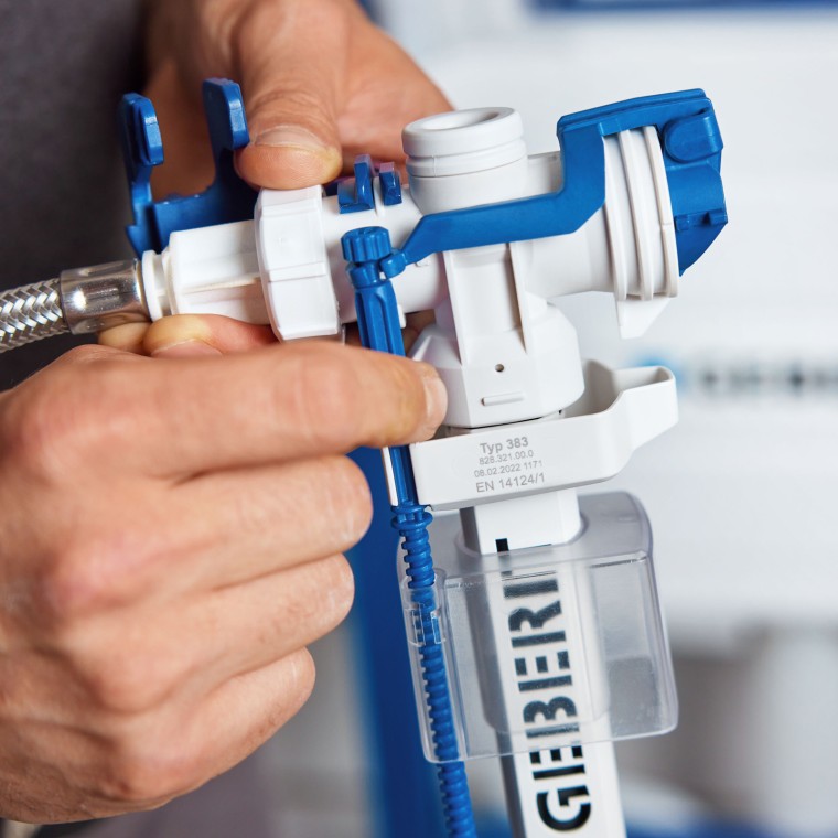 Geberit Type 383 fill valve: adjustable via a spindle