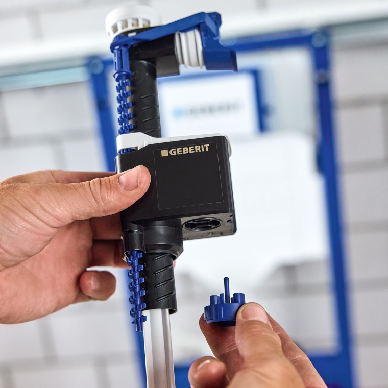 Geberit Type 323 float valve: manually adjustable delay function