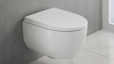 Pie sienas stiprināms keramiskais tualetes pods no Geberit iCon vannas istabu sērijas (© Geberit)