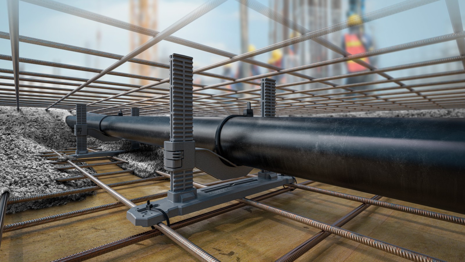 Geberit kronšteini cauruļu nostiprināšanai pirms betonēšanas