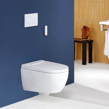 Geberit AquaClean Alba bidē tualetes pods ar vāku Geberit AquaClean Alba bidē tualetes pods ar vāku