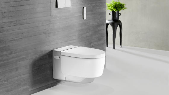 Hromēts Geberit AquaClean Mera Comfort modelis ar Sigma70 tālvadības pulti Hromēts Geberit AquaClean Mera Comfort modelis ar Sigma70 tālvadības pulti