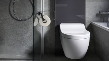 Geberit Monolith sanitārais modulis ar Geberit AquaClean Tuma dušas tualeti Geberit Monolith sanitārais modulis ar Geberit AquaClean Tuma dušas tualeti