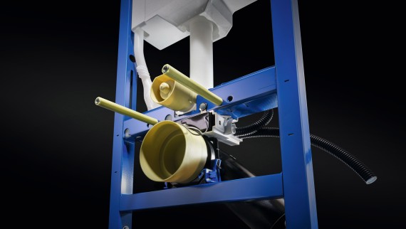 Geberit Duofix ar sagatavotu izvada stiprinājumu un sakaru pieslēguma kārbu Geberit Duofix ar sagatavotu izvada stiprinājumu un sakaru pieslēguma kārbu