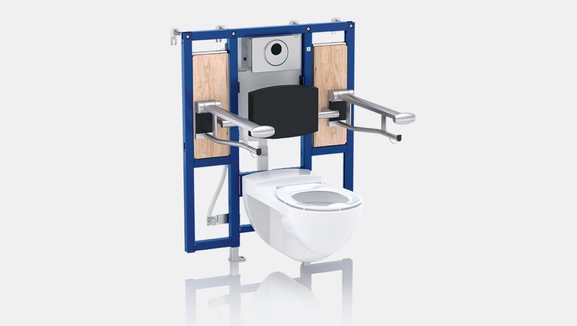 Geberit Duofix īpašais bezšķēršļu elements pie sienas stiprināmiem tualetes podiem