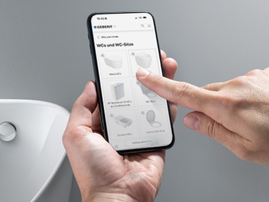 Ekrānuzņēmums no Geberit produktu kataloga