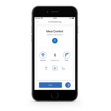 Geberit Home App bidē tualetes poda vadībai Geberit Home App bidē tualetes poda vadībai
