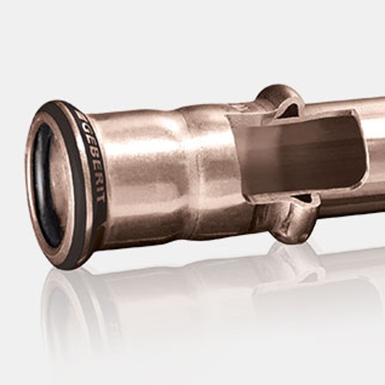 Geberit Mapress CuNiFe sistēmas caurules un uzmavas šķērsgriezums Geberit Mapress CuNiFe sistēmas caurules un uzmavas šķērsgriezums