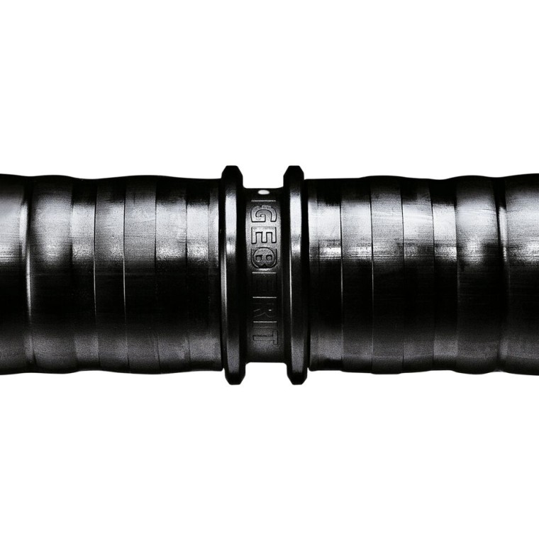 Geberit Mepla sistēmas caurule un stiprinājums, presēts. Neatgriešanās punkts. Geberit Mepla sistēmas caurule un stiprinājums, presēts. Neatgriešanās punkts.