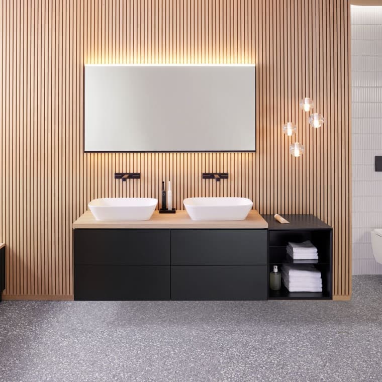 Option Plus kvadrātveida spogulis (© Geberit) Option Plus kvadrātveida spogulis (© Geberit)