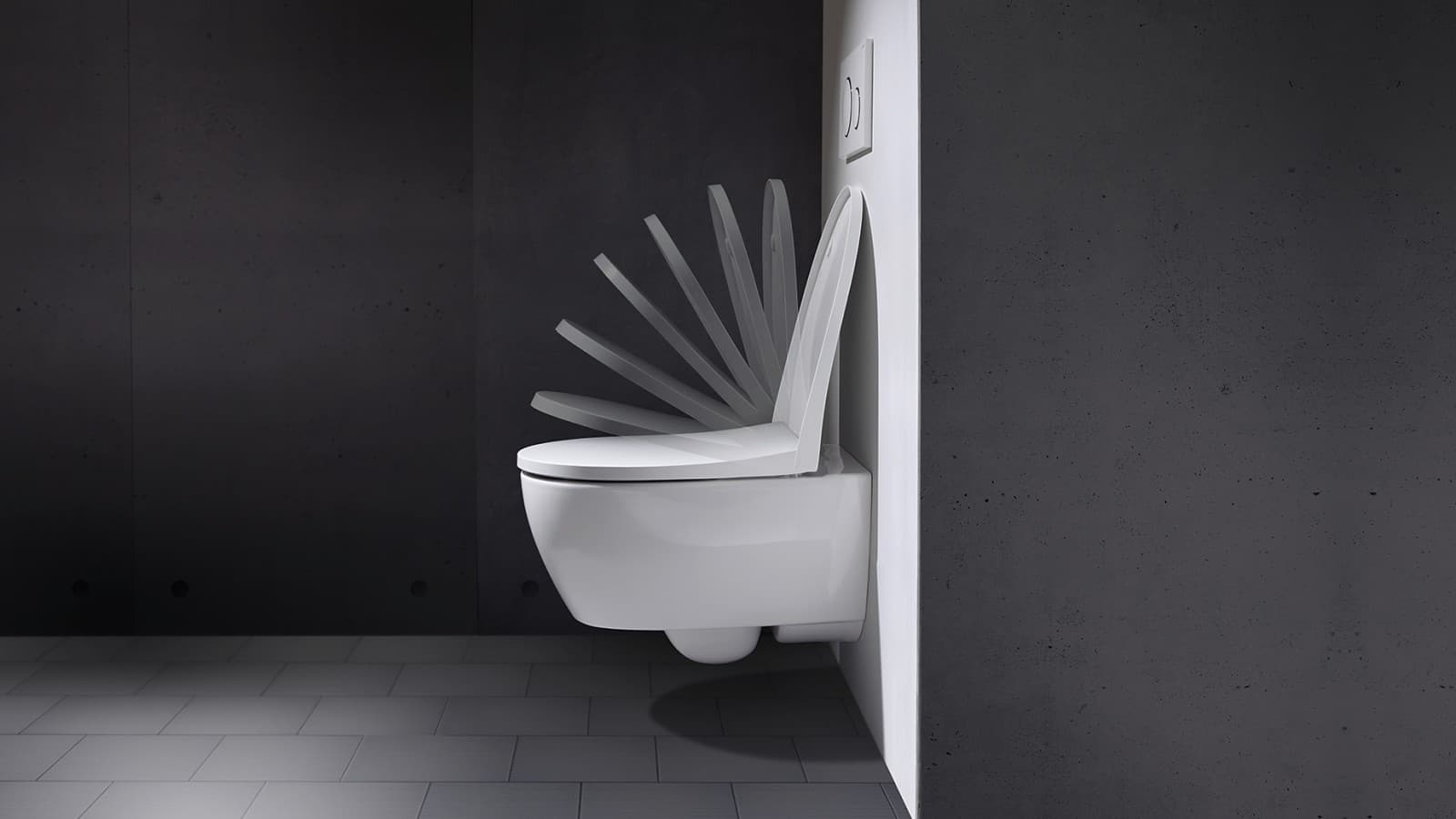 Tualetes poda vāks ar lēnās aizvēršanās mehānismu Tualetes poda vāks ar lēnās aizvēršanās mehānismu