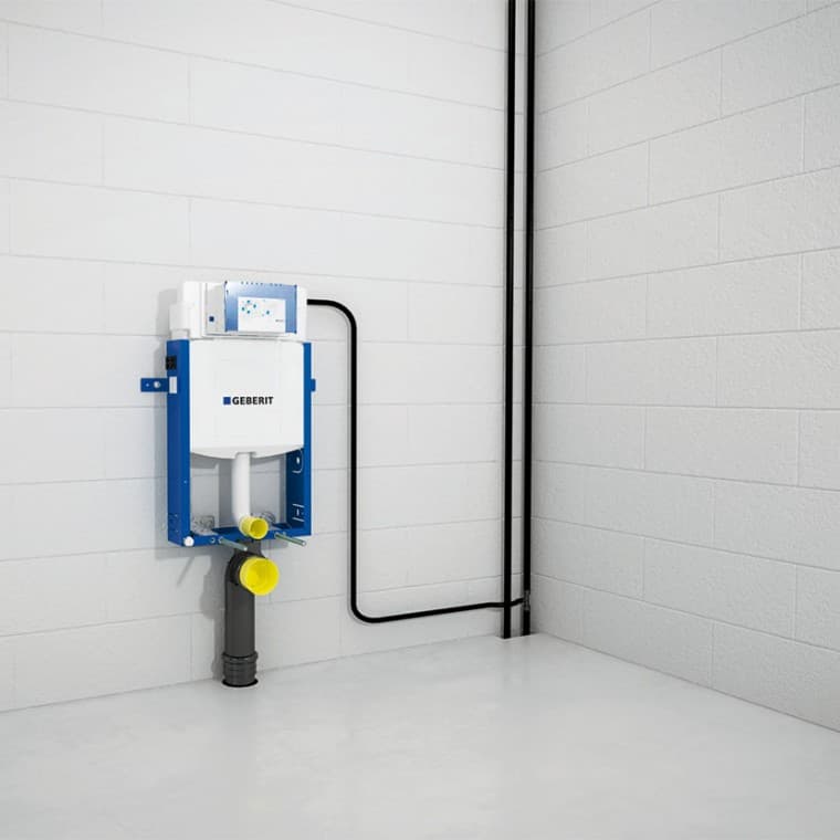 Connection of Geberit Kombifix element with inlets and drains Connection of Geberit Kombifix element with inlets and drains