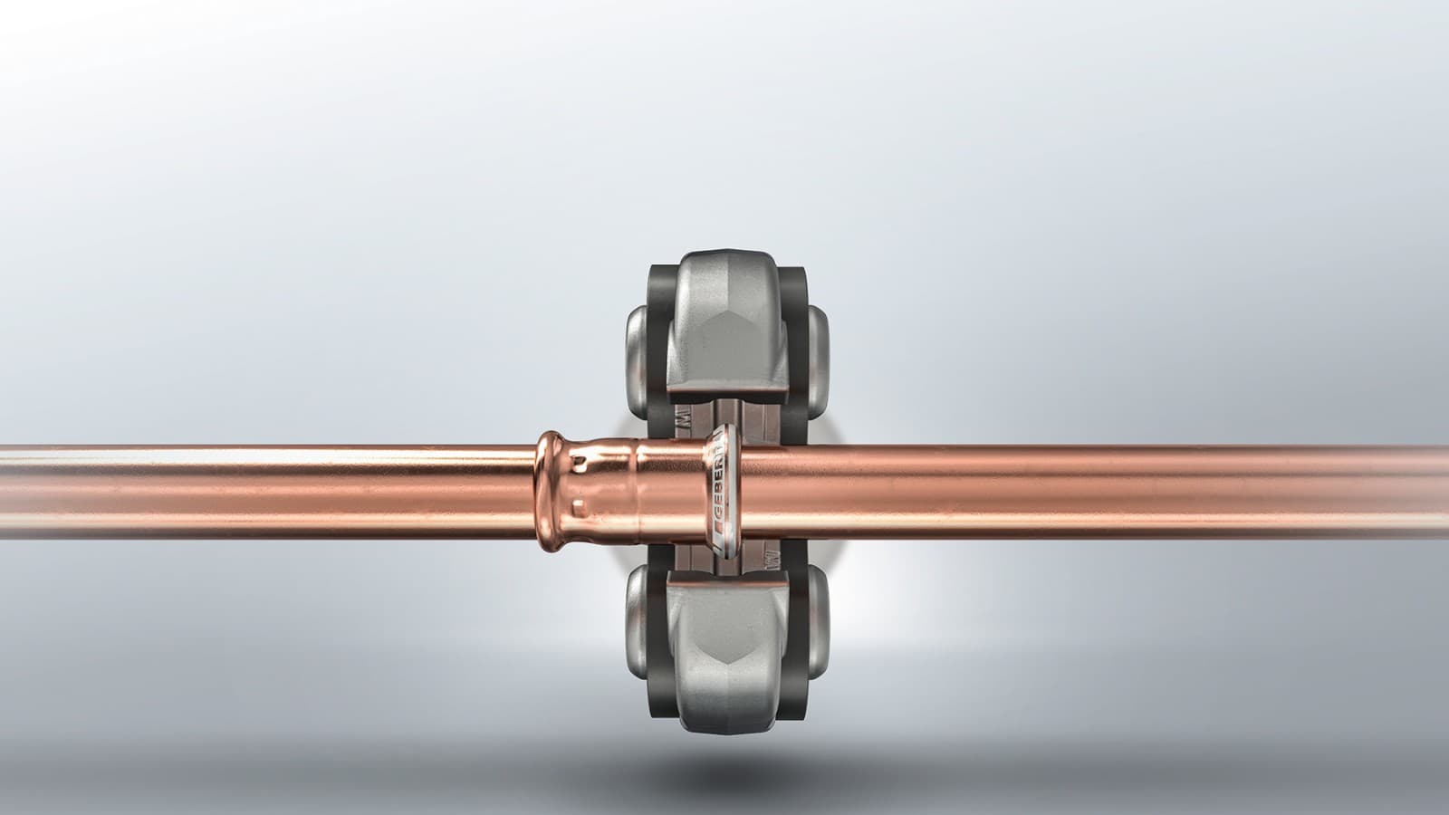 Geberit Mapress vara veidgabals ar baltiem presēšanas indikatoriem Geberit Mapress vara veidgabals ar baltiem presēšanas indikatoriem